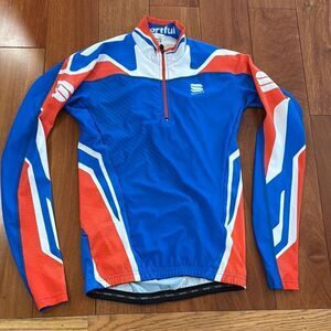 Sportful Blue and Red Cycling Jersey Italy size XS